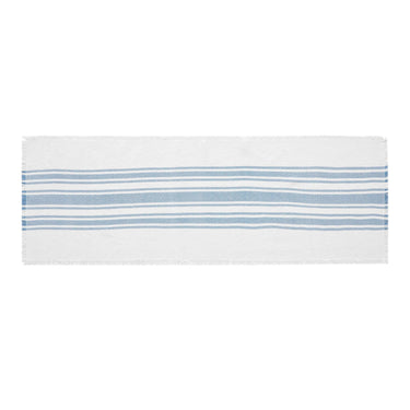 Antique White Stripe Blue Indoor/Outdoor Table Runner 12x36 VHC Brands VHC Brands - The Fox Decor